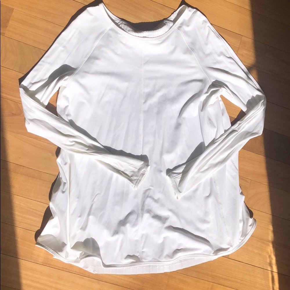 Lululemon white yoga long sleeve shirt